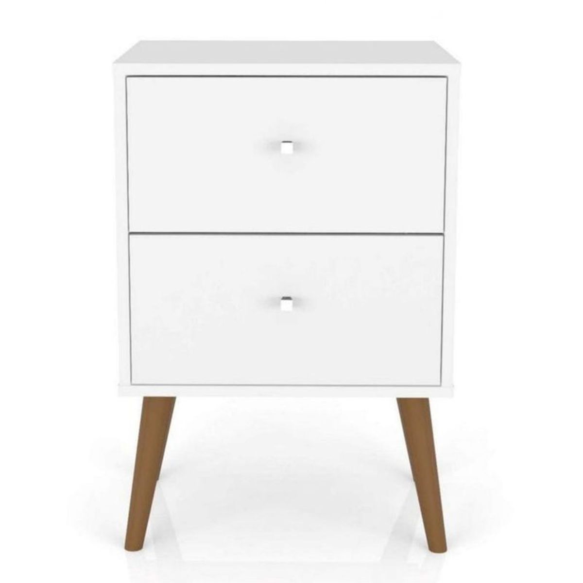 TU MESITA - Mesa De Noche Kari 2 Cajones Blanco 68x45Cm