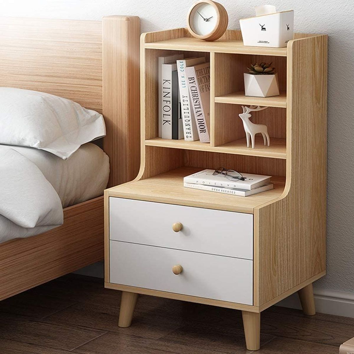 TU MESITA - Velador Vintage Noah Práctico 2 Cajones TU MESITA