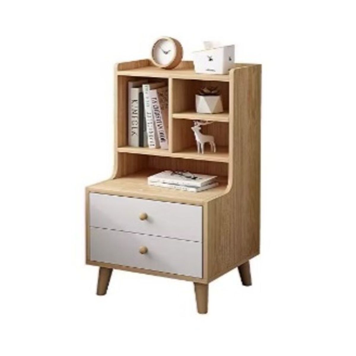 TU MESITA - Velador Vintage Noah Práctico 2 Cajones TU MESITA