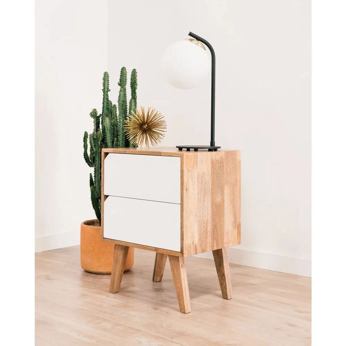 TU MESITA - Velador Mesa de Noche Belanovic Vintage 2 Cajones