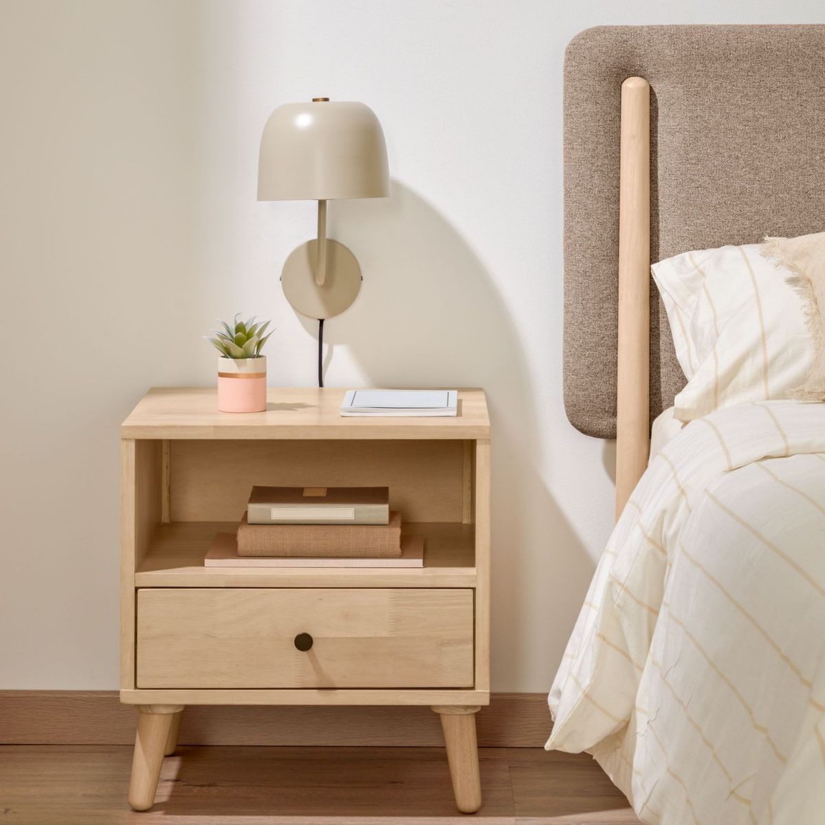 TU MESITA - Mesita de Noche Nórdica Simona 1 Cajón TU MESITA