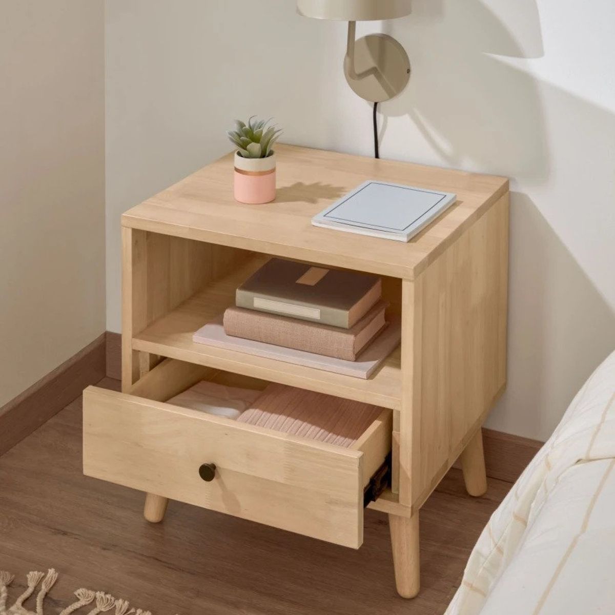 TU MESITA - Mesita de Noche Nórdica Simona 1 Cajón TU MESITA