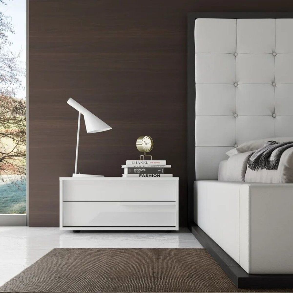 TU MESITA - Velador Contemporáneo Blanco Borja 76cm