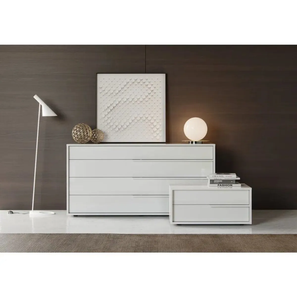 TU MESITA - Velador Contemporáneo Blanco Borja 76cm