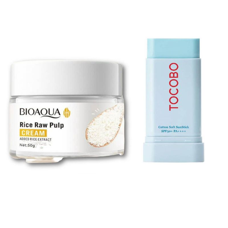 TOCOBO - Pack Bloqueador Tocobo en Barra y Crema Aclarante de Arroz - Bioaqua