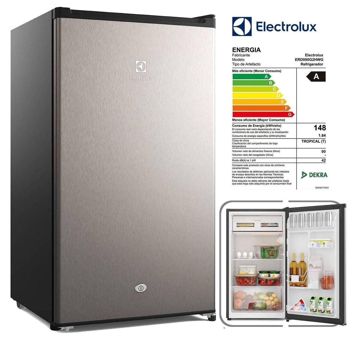 ELECTROLUX - Frigobar Electrolux 90L Premium Gris ERD090G2HWG