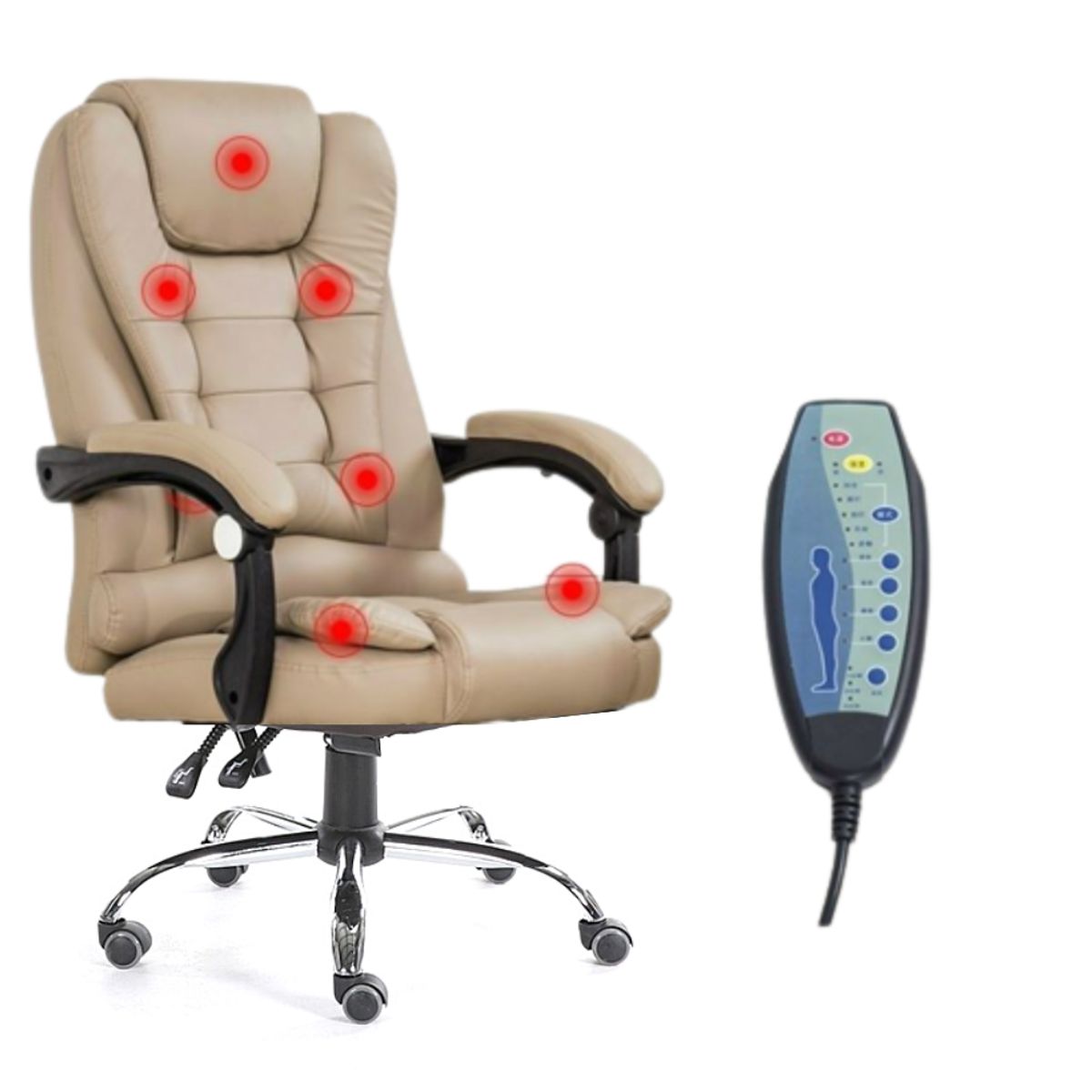 GENERICO - Silla ergonómica gerencial 7 vibromasajes - Cappuccino