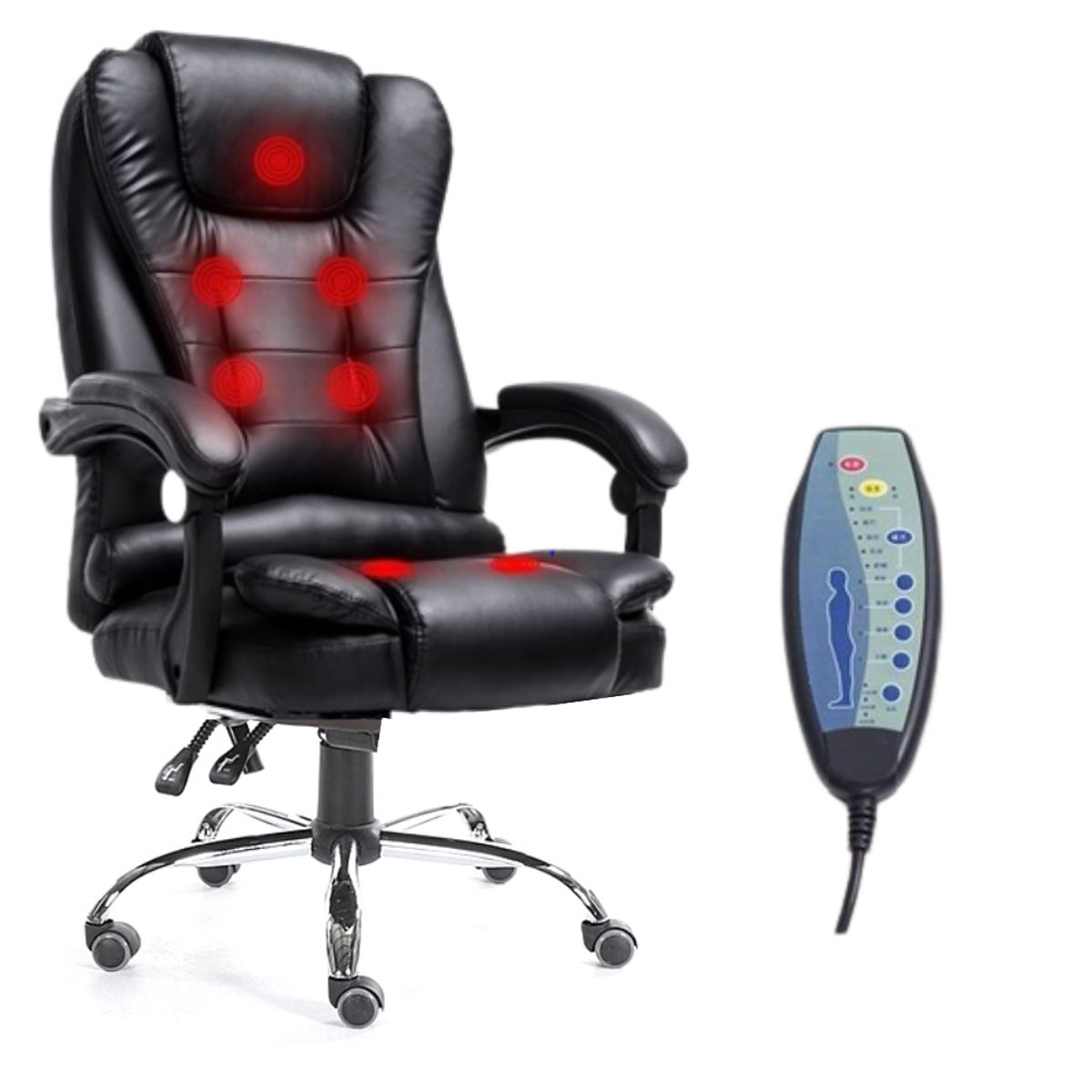 GENERICO - Silla ergonómica gerencial 7 vibromasajes - Negro