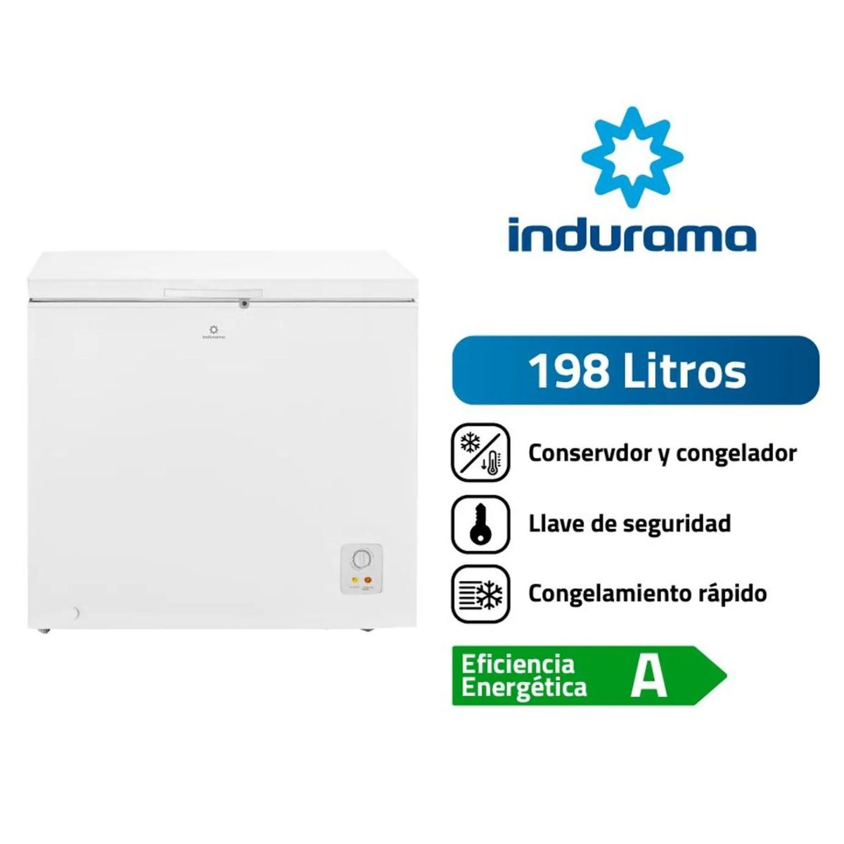 INDURAMA - Congelador 198Lt Indurama CI-220BL - Blanco