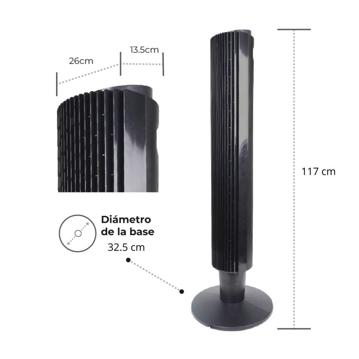 VIVIBOX - Ventilador Torre Potente Silencioso y Elegante Vivibox Q2
