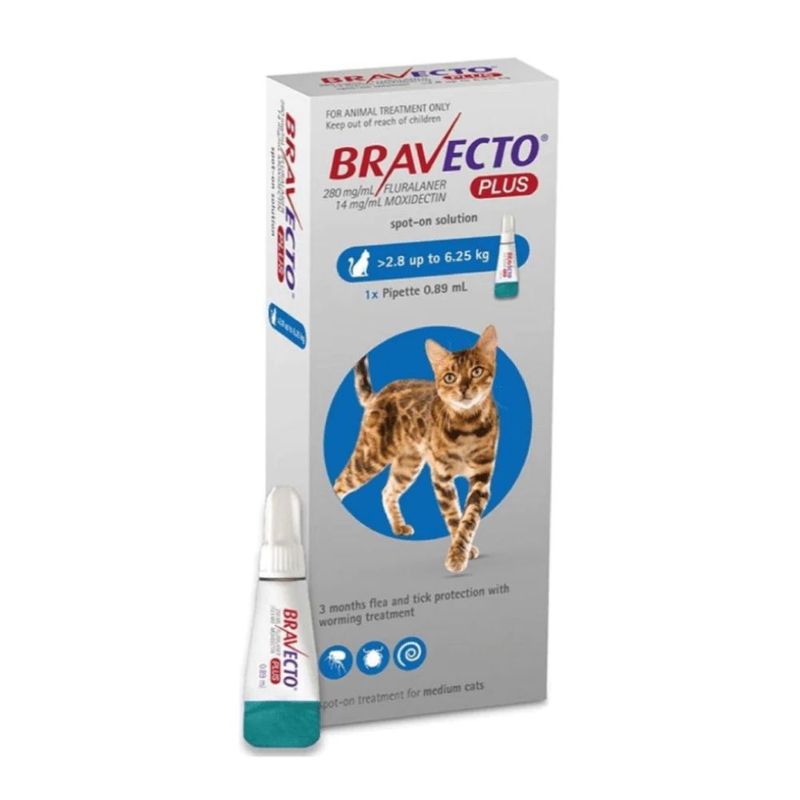 BRAVECTO - Bravecto Plus 250mg. Spot On para Gatos de 2.8 a 6.25kg