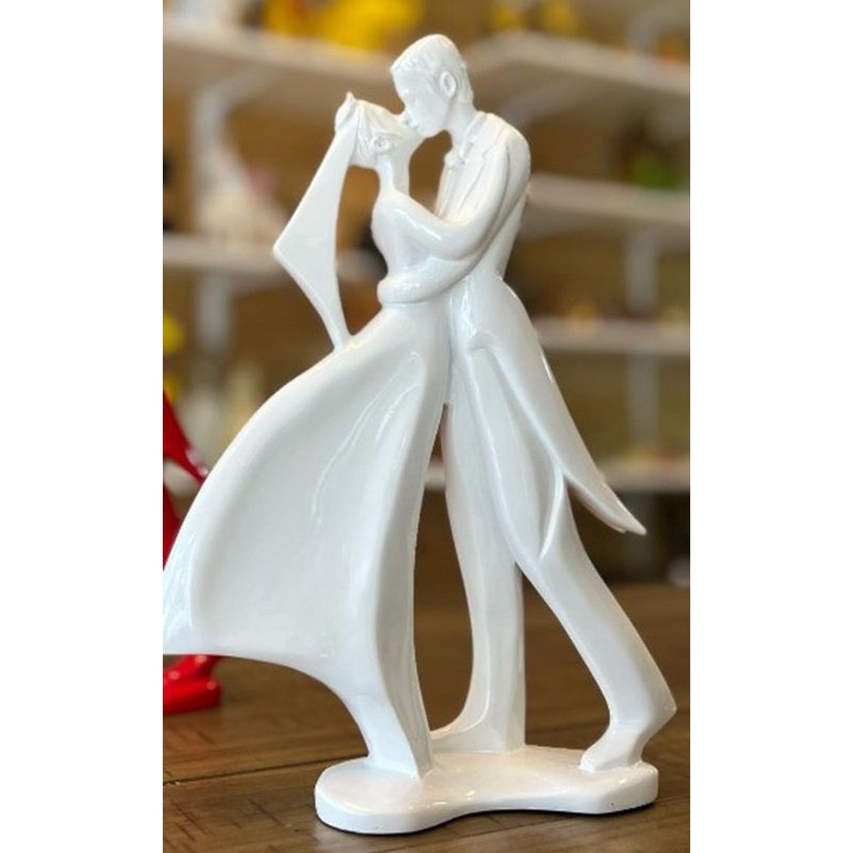 GENERICO - Adorno pareja de novios color blanco 28x21x6 cm