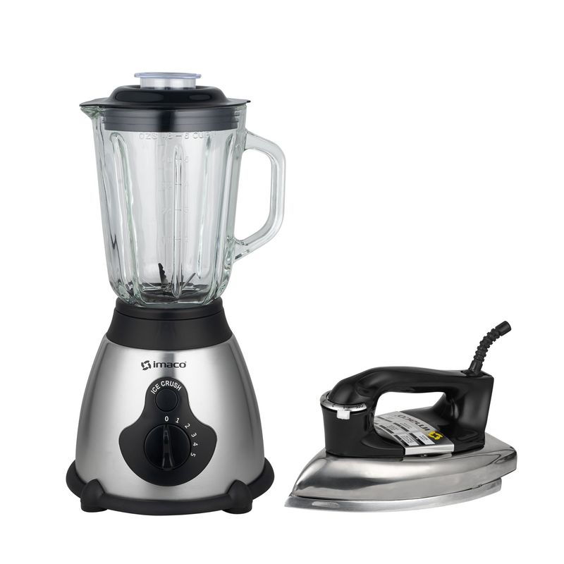 IMACO - Combo Imaco Licuadora 1.5Lts + Plancha Seca pesada Vintage i1700