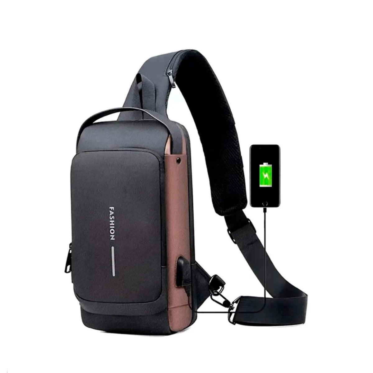 GENERICO - Mochila Morral Bandolera cruzada impermeable antirrobo -Negro