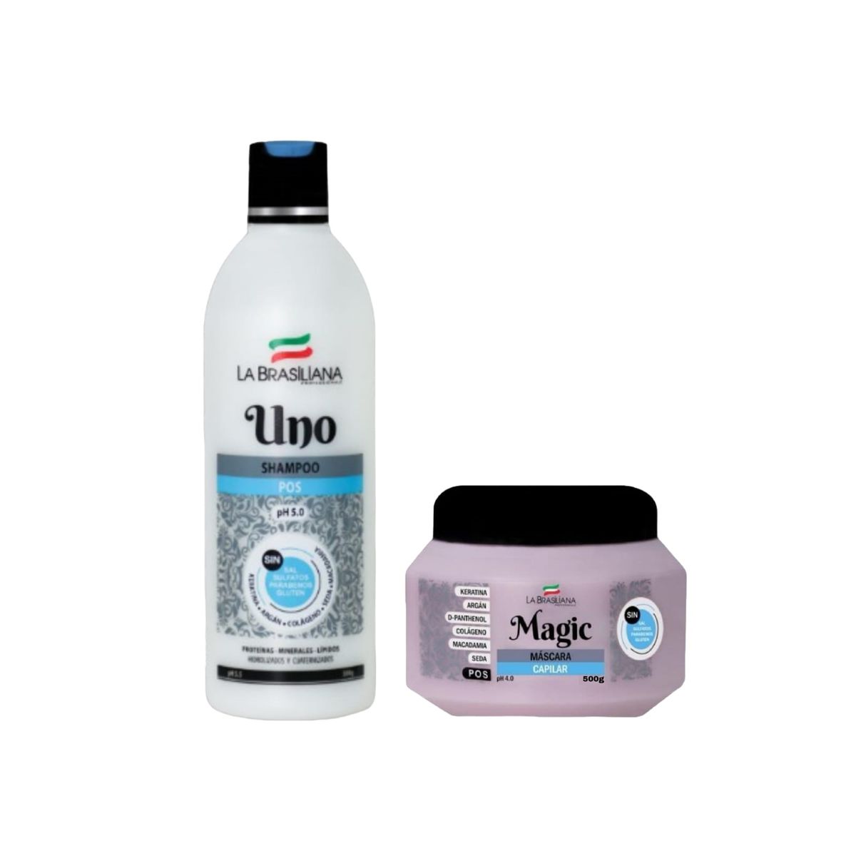LA BRASILIANA - Pack La Brasiliana - Shampoo UNO + Mascara MAGIC POS 500 gr.