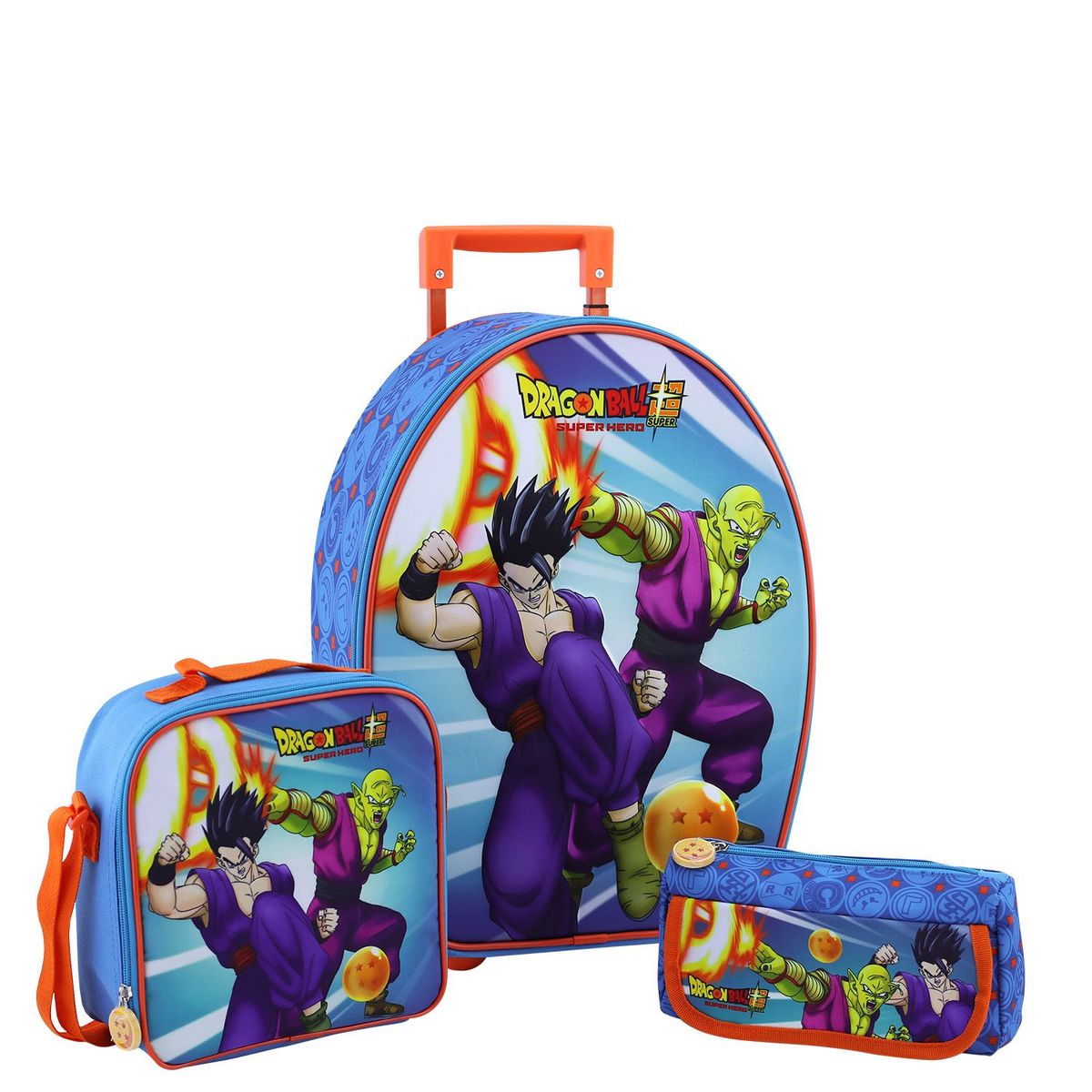 SCOOL - SET MOCHILA DRAGON BALL GOKU OFICIO MALETA NIÑOS 3 PIEZAS SCOOL