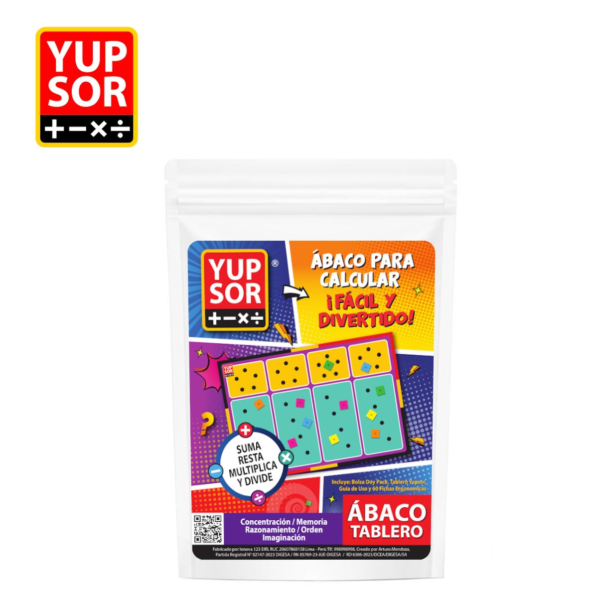 YUPSOR - Juego didáctico KIT ÁBACO cálculo mental matemáticas YUPSOR