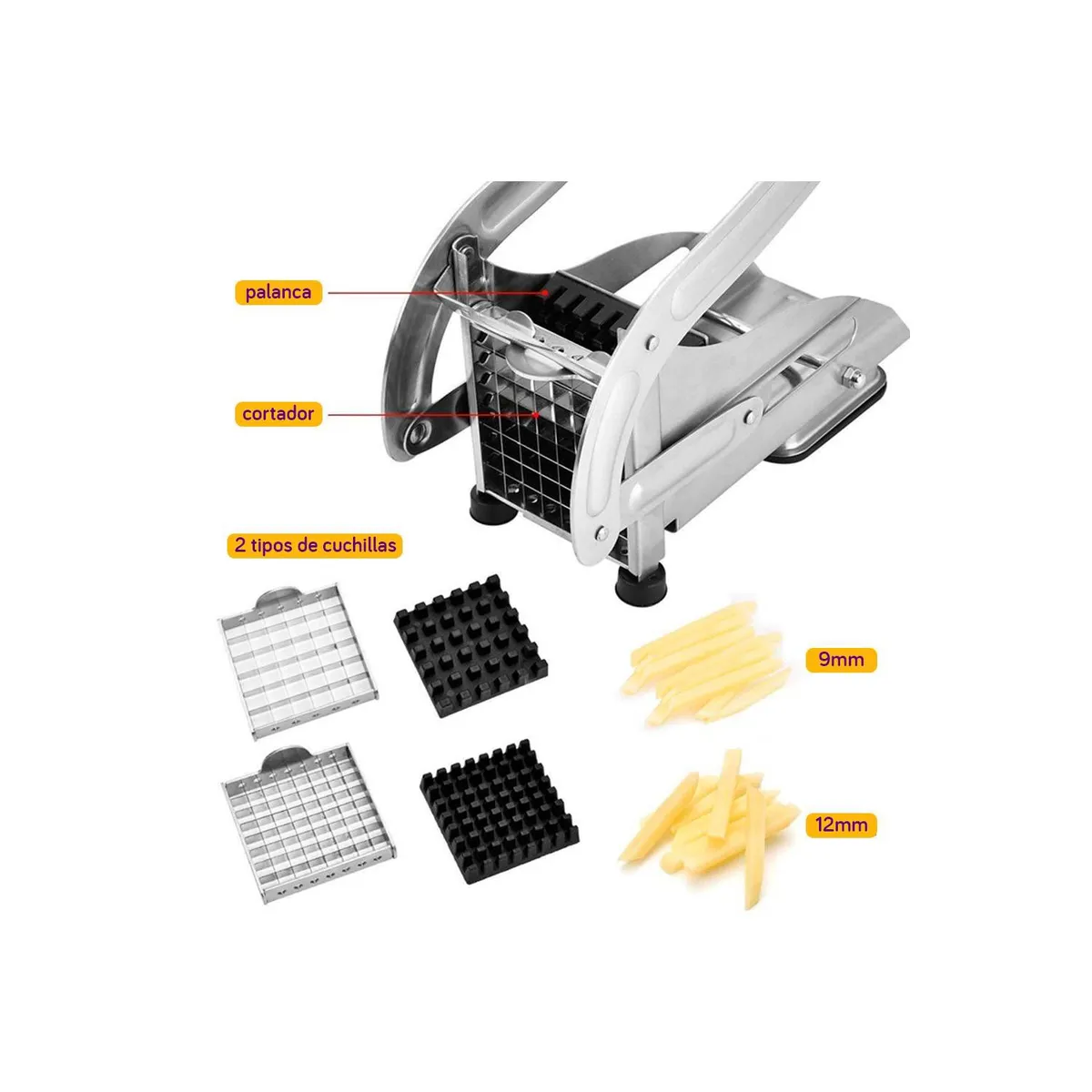 GENERICO - Cortador Picador de Papas y Veduras de Acero