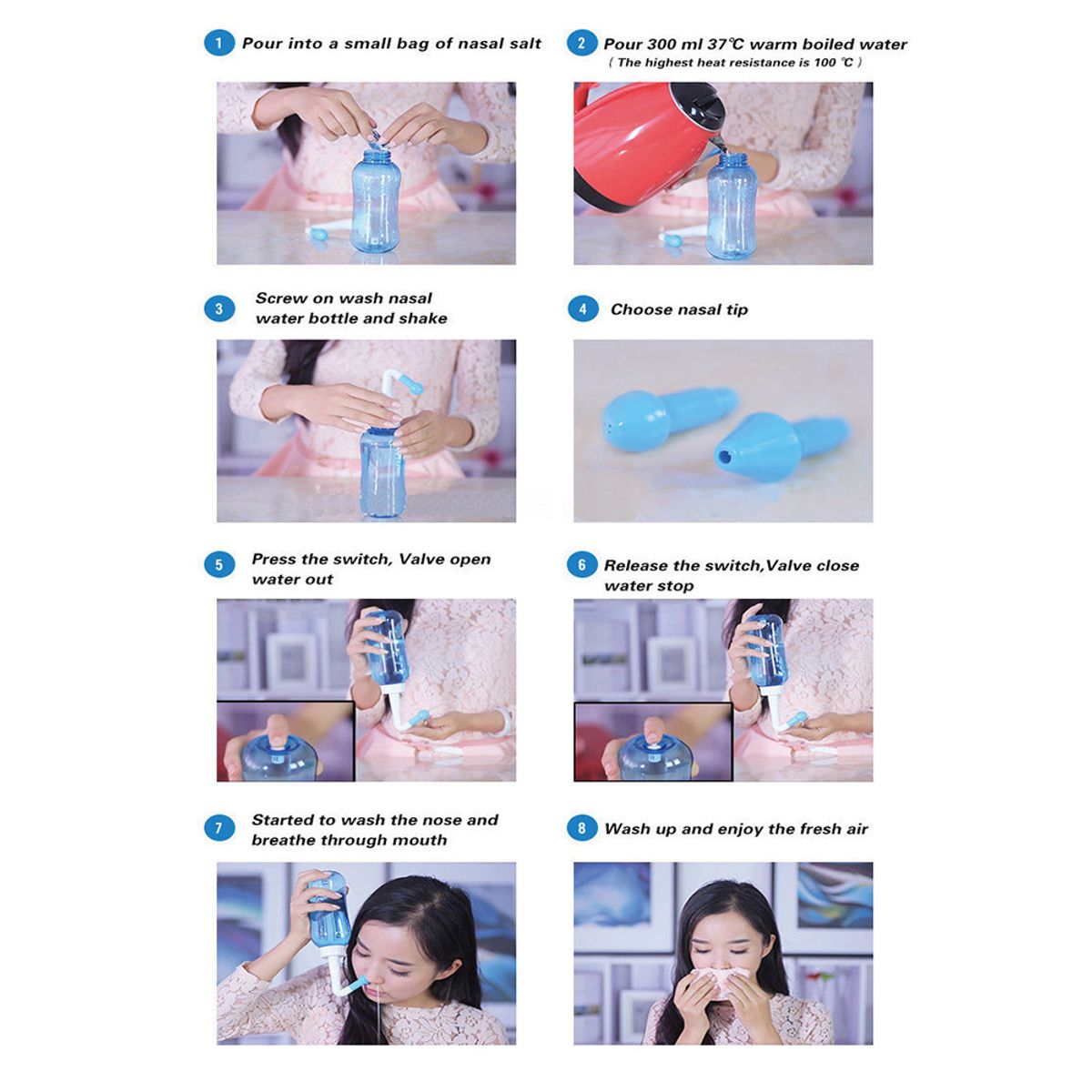 GENERICO - Limpiador Irrigador Nasal 500ml Waterpulse Adultos-Niños Alergias