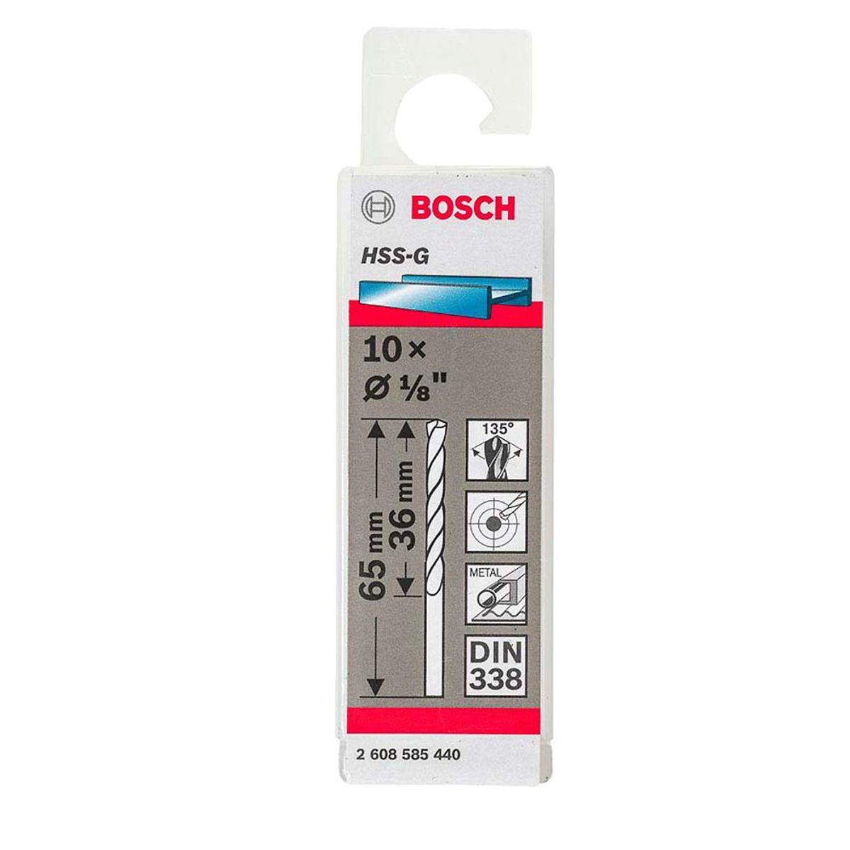 Bosch - Broca Metal HSS-G X10U 3.2mm 1/8" Bosch