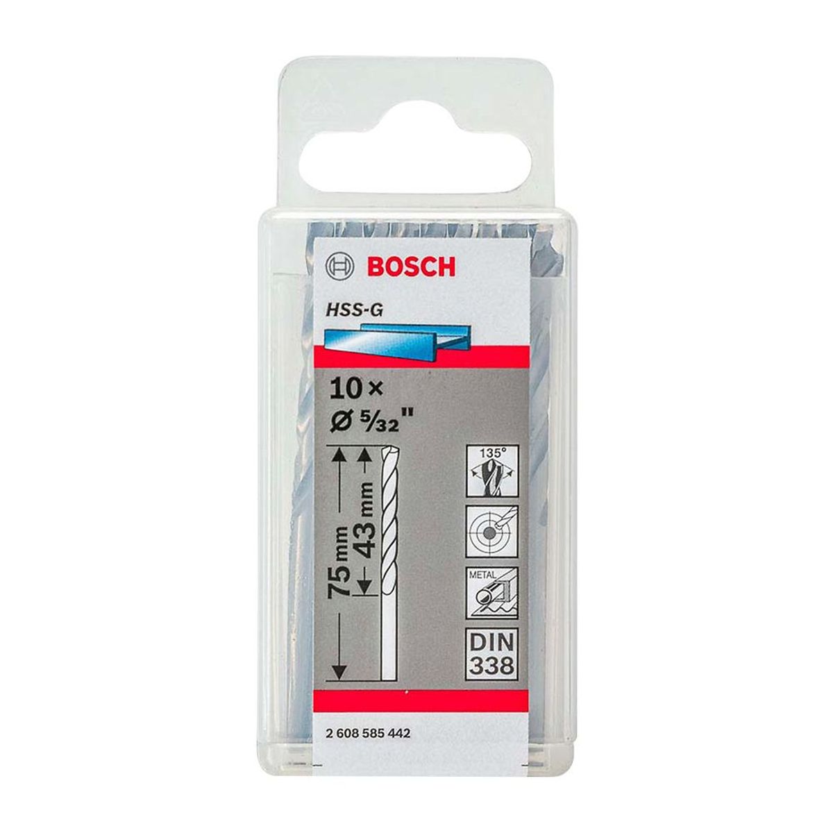 BOSCH - Broca Metal HSS-G X10U 4.0mm 5/32" Bosch