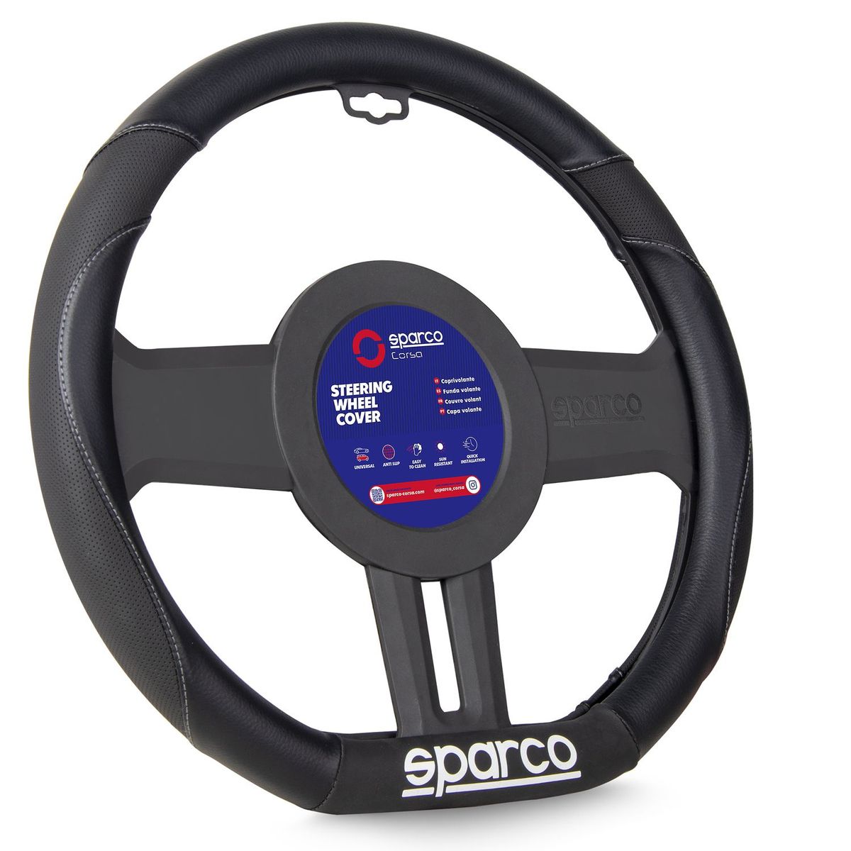 SPARCO - Cubre Volante Deportivo SPARCO Base Plana SPS113 Negro