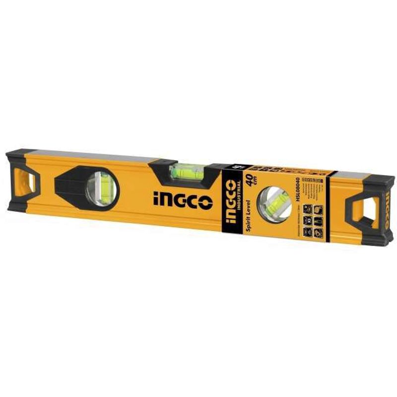 INGCO TOOLS - NIVEL ALUMINIO 40CM INGCO HSL08040 INDUSTRIAL CON RANURA EN V