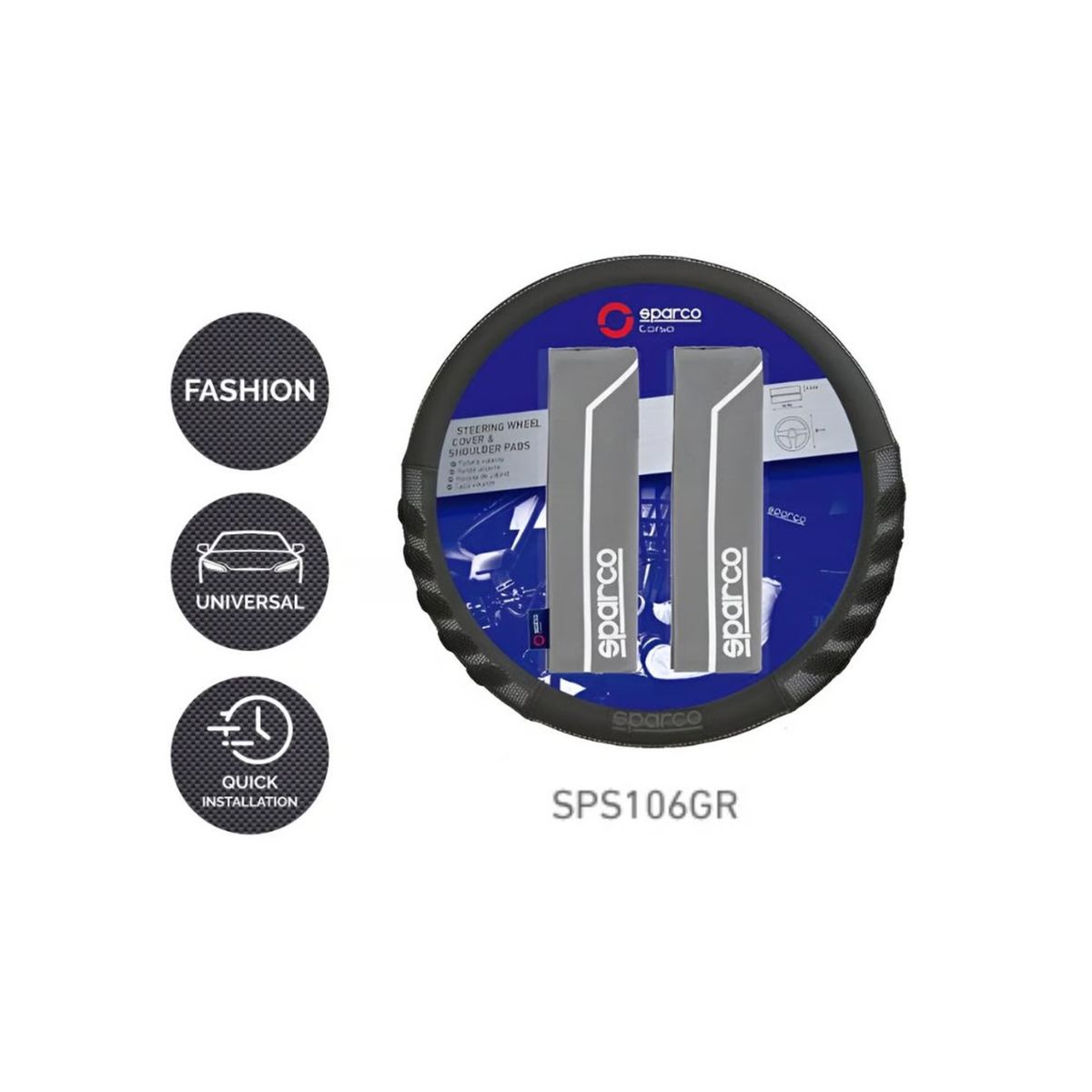 SPARCO - Cubre Volante Cubre Cinturón Sparco SPS106GRC Gris