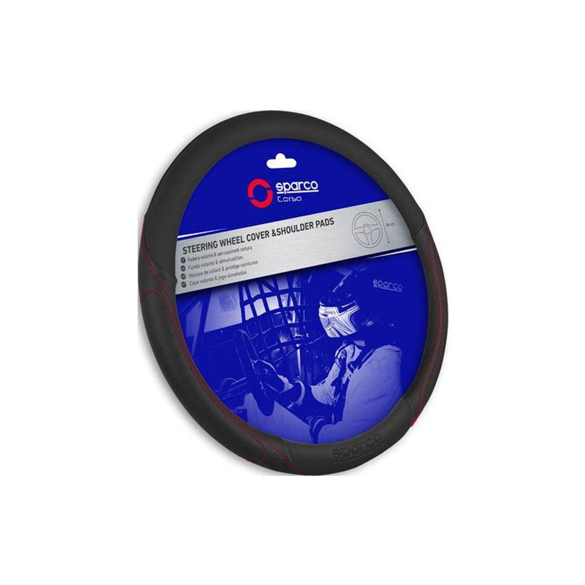 SPARCO - Cubre Volante SPARCO SPS117BKR Negro costura Roja