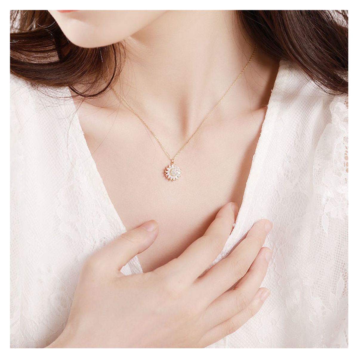 AURELA - Collar girasol giratorio para Mujer