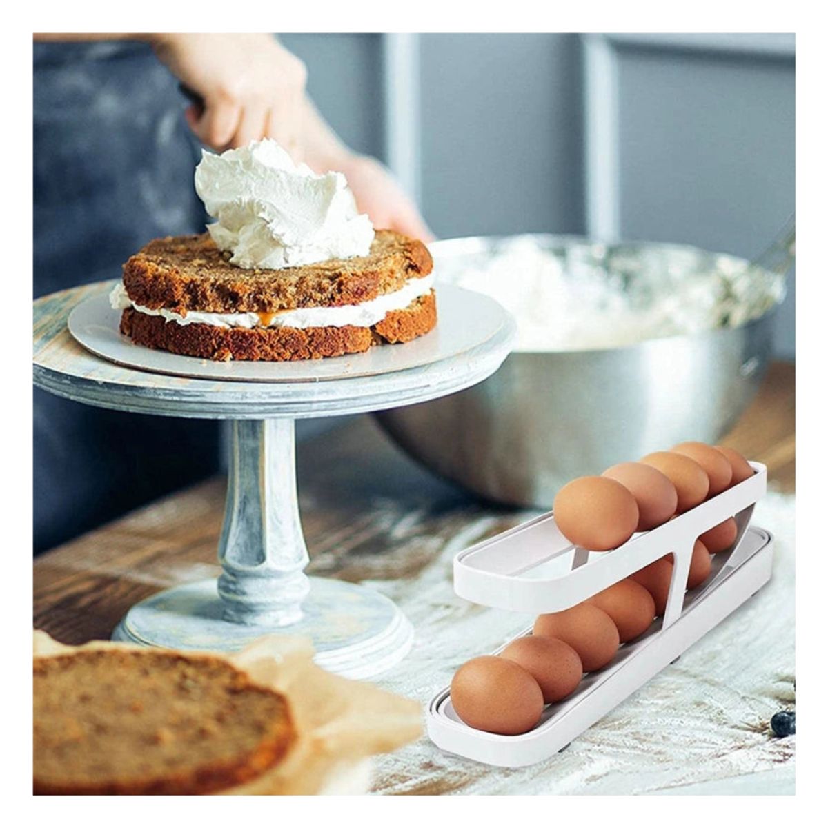 AURELA - Contenedor De Almacenamiento De Huevos para Refrigerador