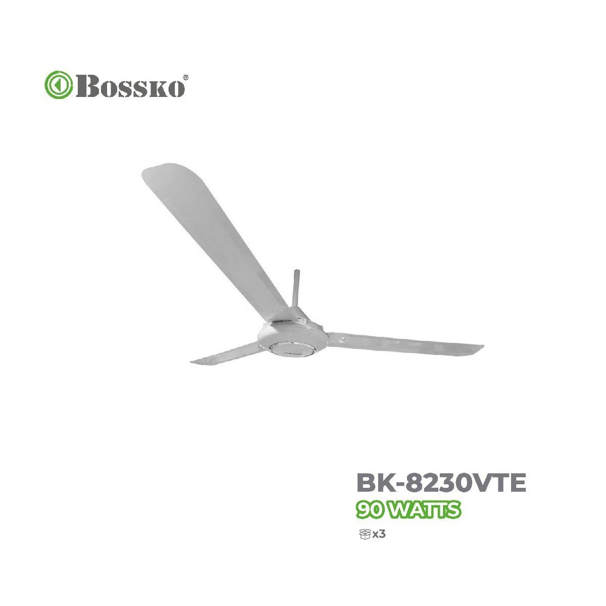 BOSSKO - Ventilador de techo BOSSKO BK-8230VTE 90W 3UNIDADES