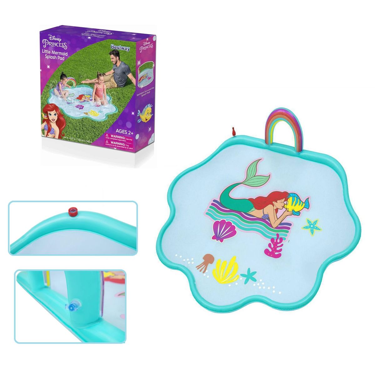 DISNEY - Piscina La Sirenita Con Roceador Spiderman 165cm