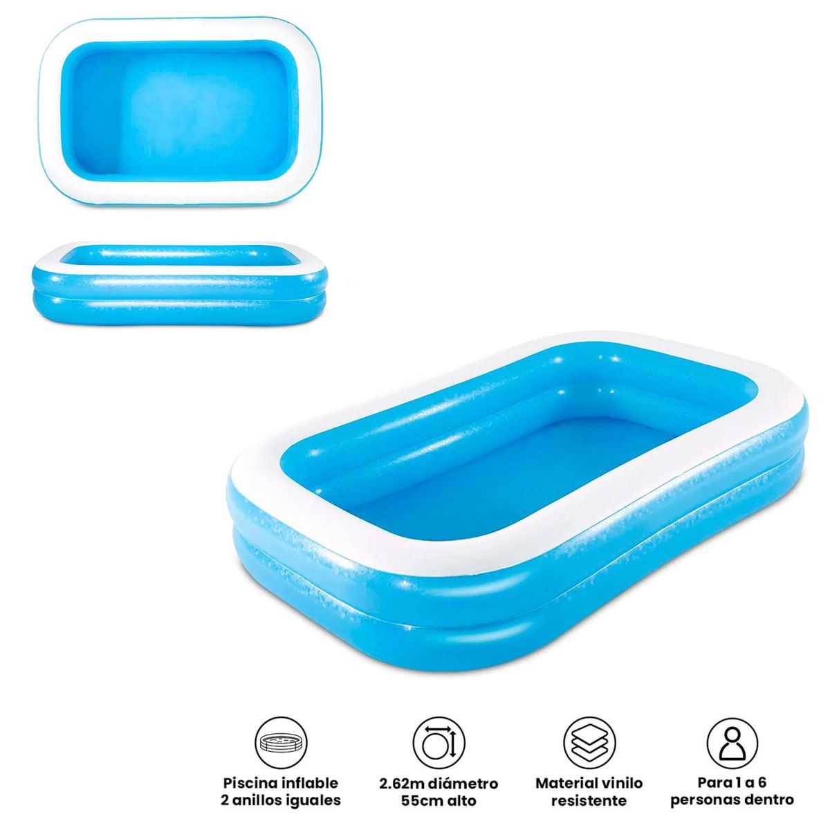 IMPORTADO MC - Piscina Inflable Para Niños 262x175x51 cm
