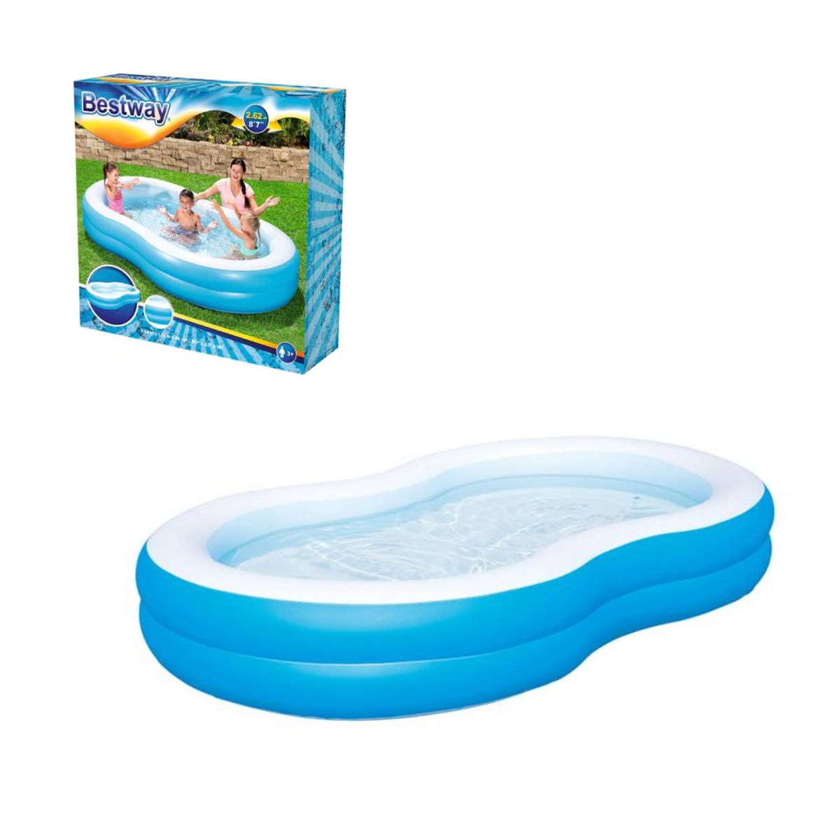 BESTWAY - Piscina inflable familiar infantil 262x157x46 cm