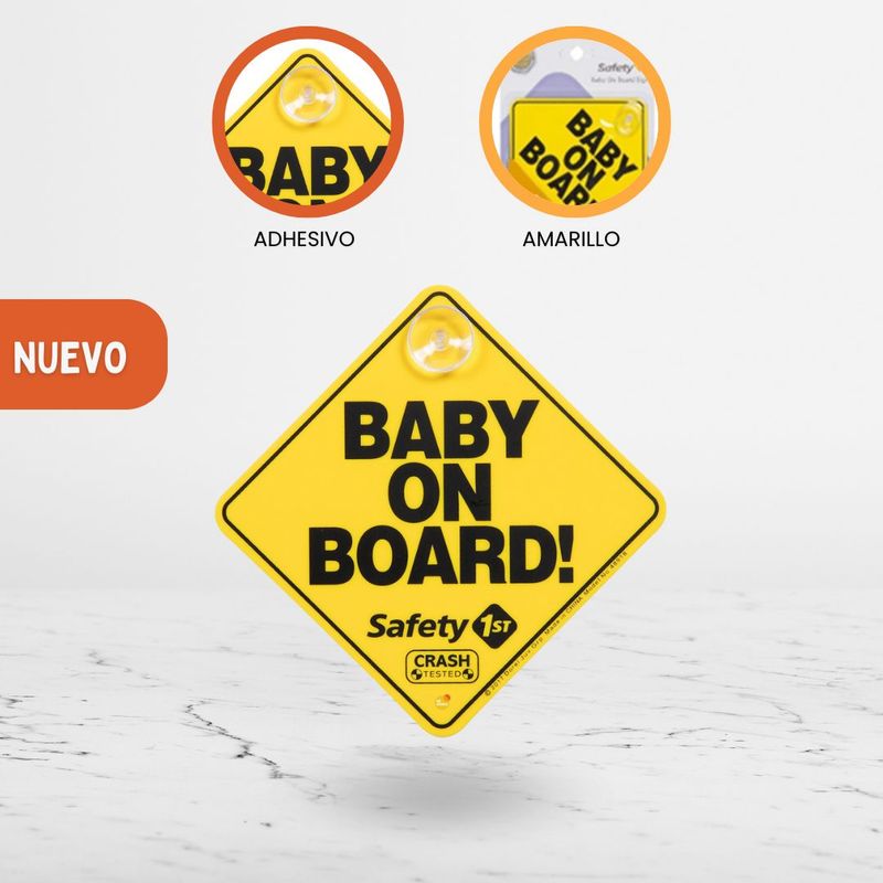 SAFETY 1ST - Letrero para Bebés «BABY ON BOARD» Yellow