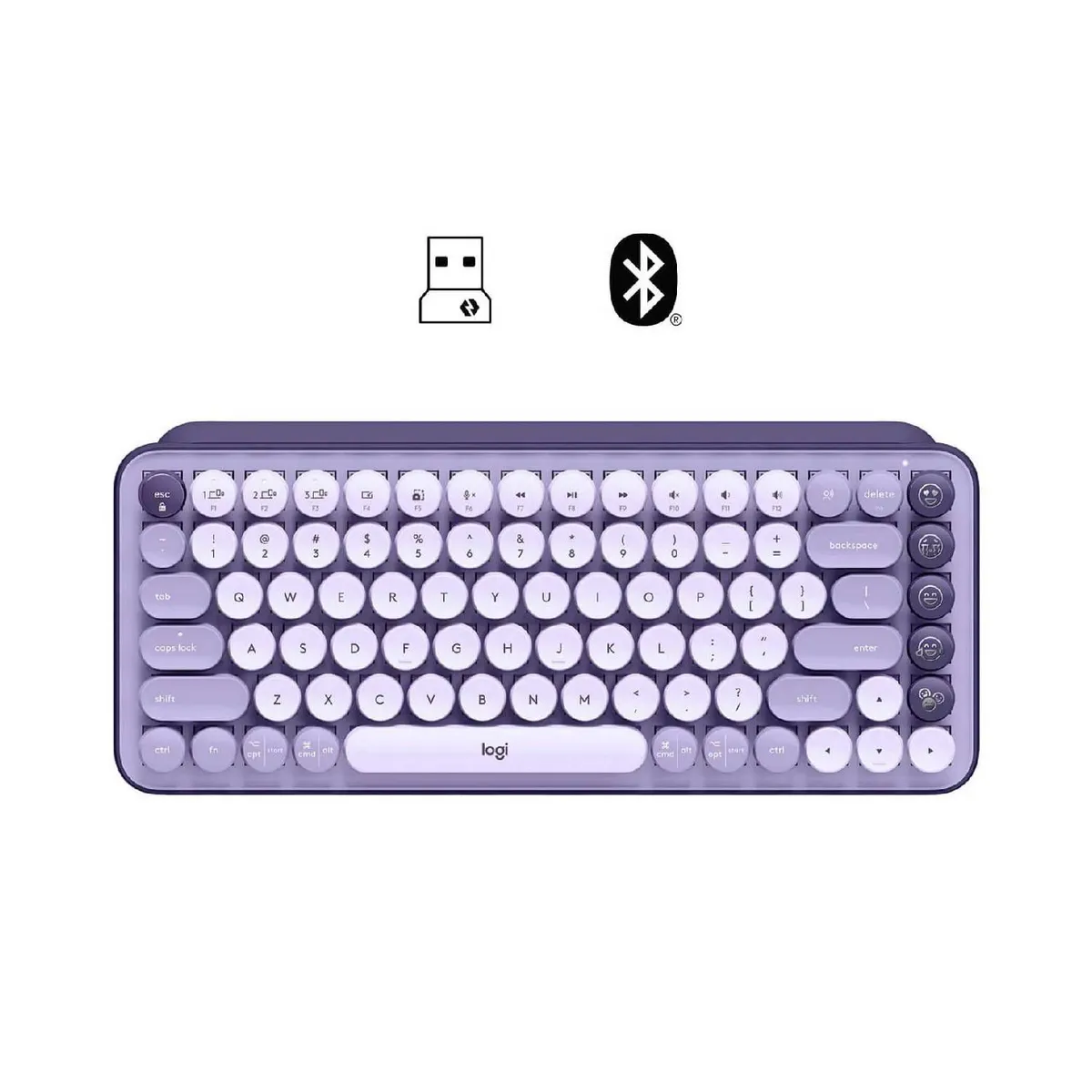LOGITECH - Teclado Logitech Pop Keys Multi-Device Bluetooth Cosmos Lavender