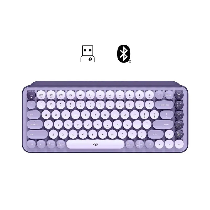 LOGITECH - Teclado Logitech Pop Keys Multi-Device Bluetooth Cosmos Lavender