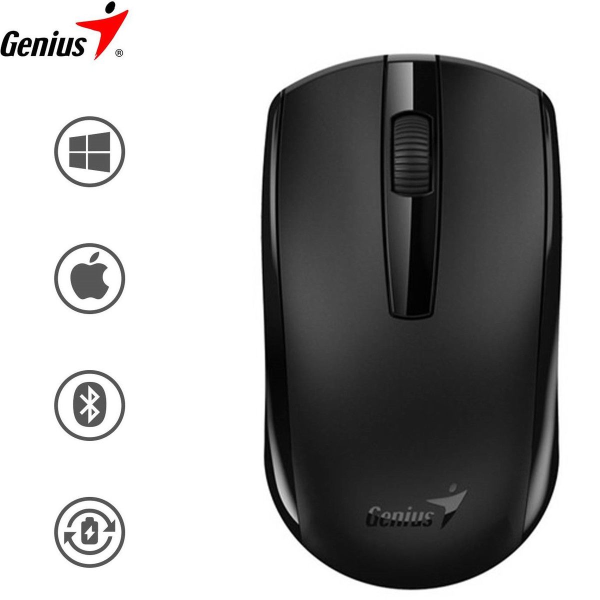 GENIUS - MOUSE GENIUS ECO-8100 WIRELESS BLUEEYE RECARGABLE BLACK