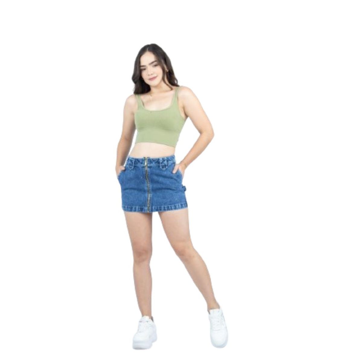 GENERICO - Falda con cierre - Denin Rigido Dama