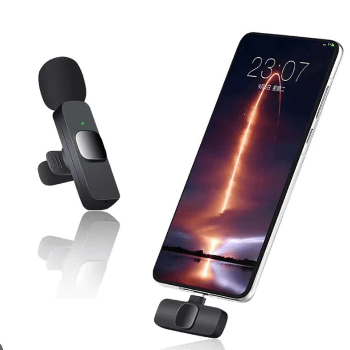 GENERICO - Micrófono Inalámbrico Recargable Perchero Tipo C-K8