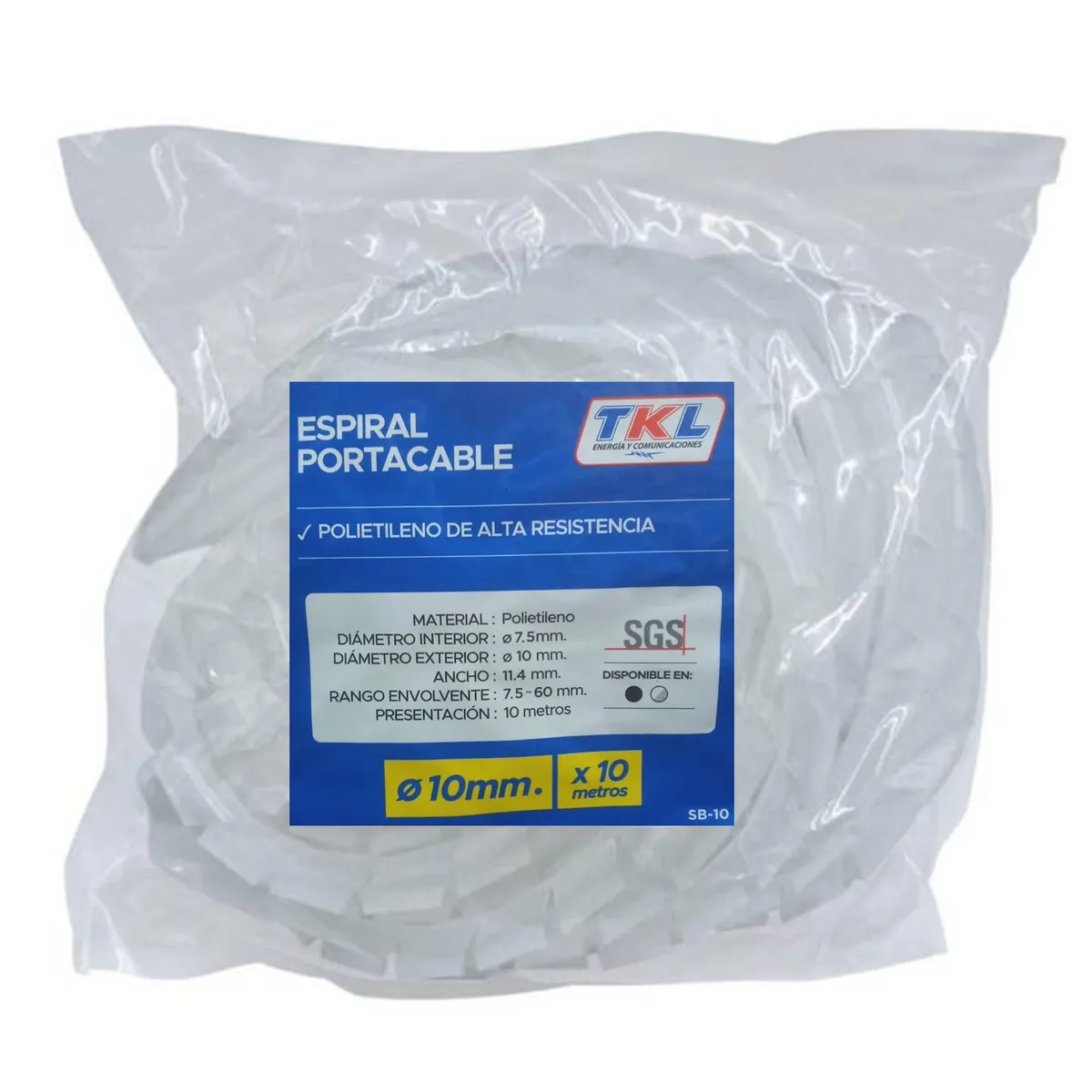 GENERICO - ESPIRAL PORTACABLE 10MM X 10M TRASPARENTE