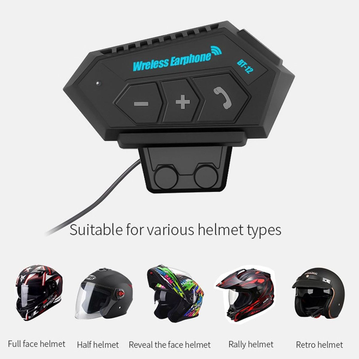 GENERICO - Auriculares Inalámbricos Bluetooth Para Casco Moto