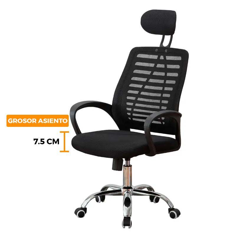 GENERICO - Silla de oficina Ejecutiva con CABECERA y SOPORTE LUMBAR