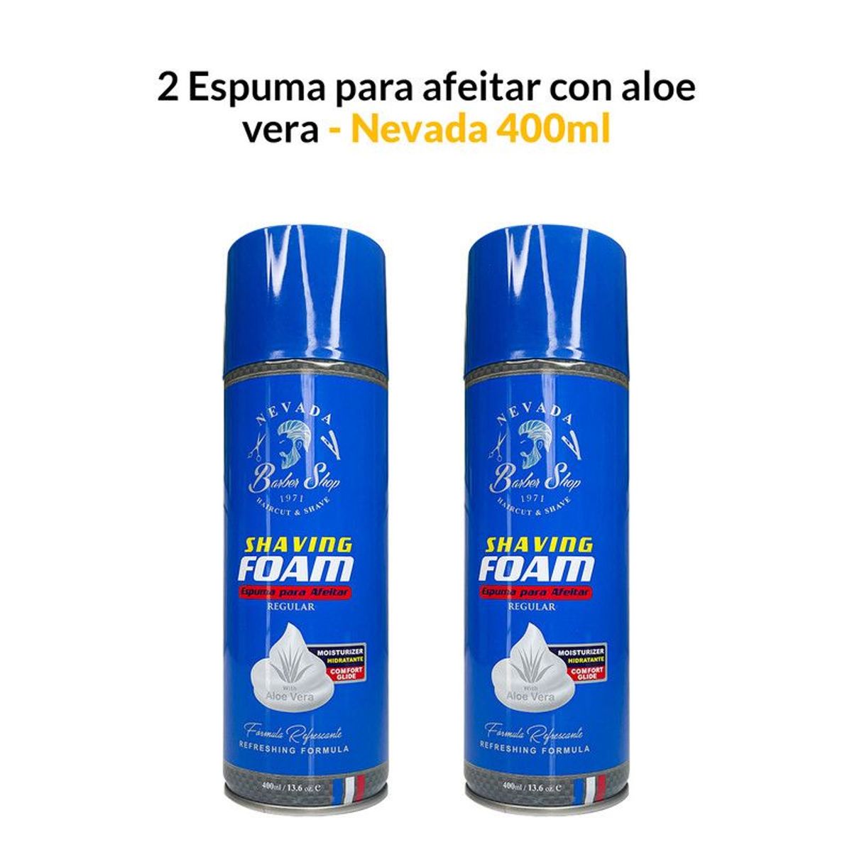 NEVADA NATURAL PRODUCTS - 2 Espuma para afeitar con aloe vera 400ml - Nevada