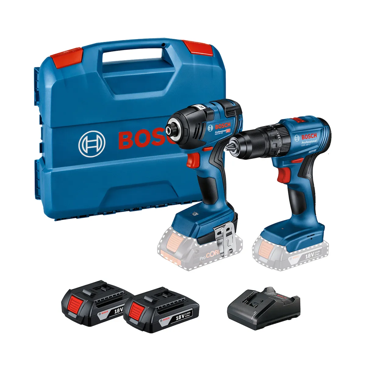 BOSCH - Taladro Percutor Gsb 185-li + Llave Impacto Gdr 18v-200 Bosch