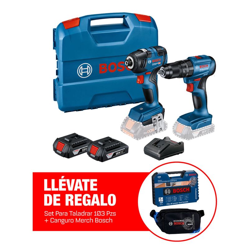 BOSCH - Taladro Percutor Gsb 185-li + Llave Impacto Gdr 18v-200 Bosch