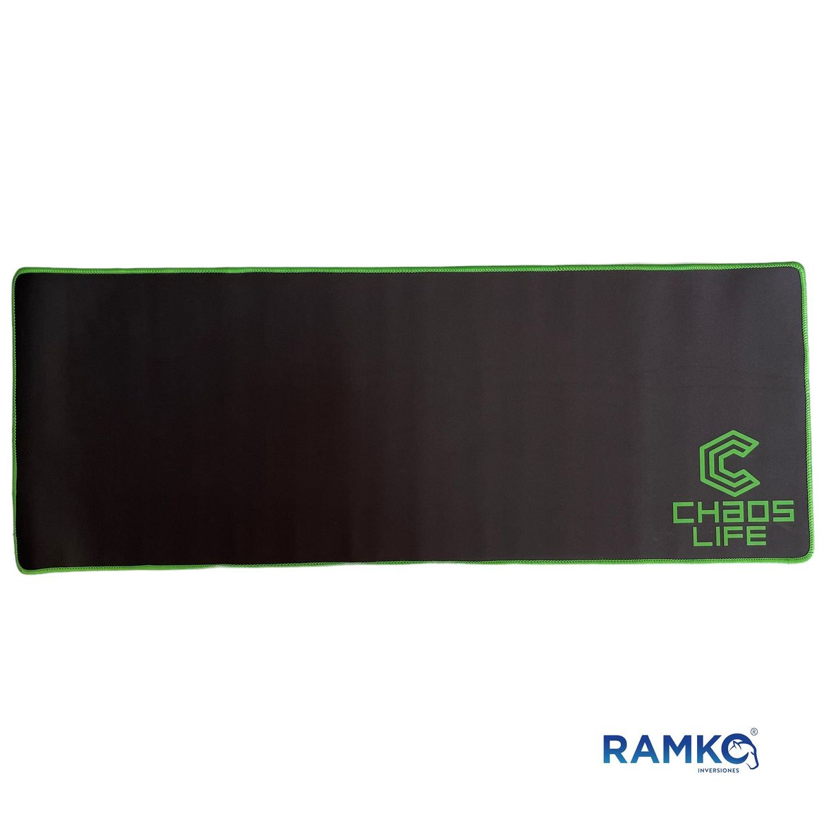 GENERICO - Mouse pad gaming negro 30 x 80 borde cocido Verde