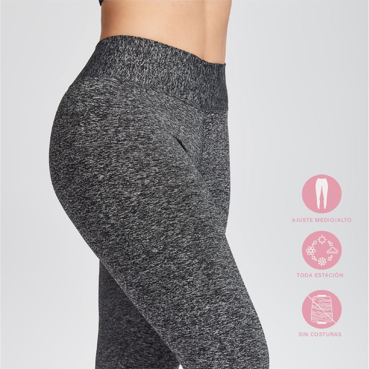 SOLO LEGGINGS - Leggins Deportiva -Capri - Gris