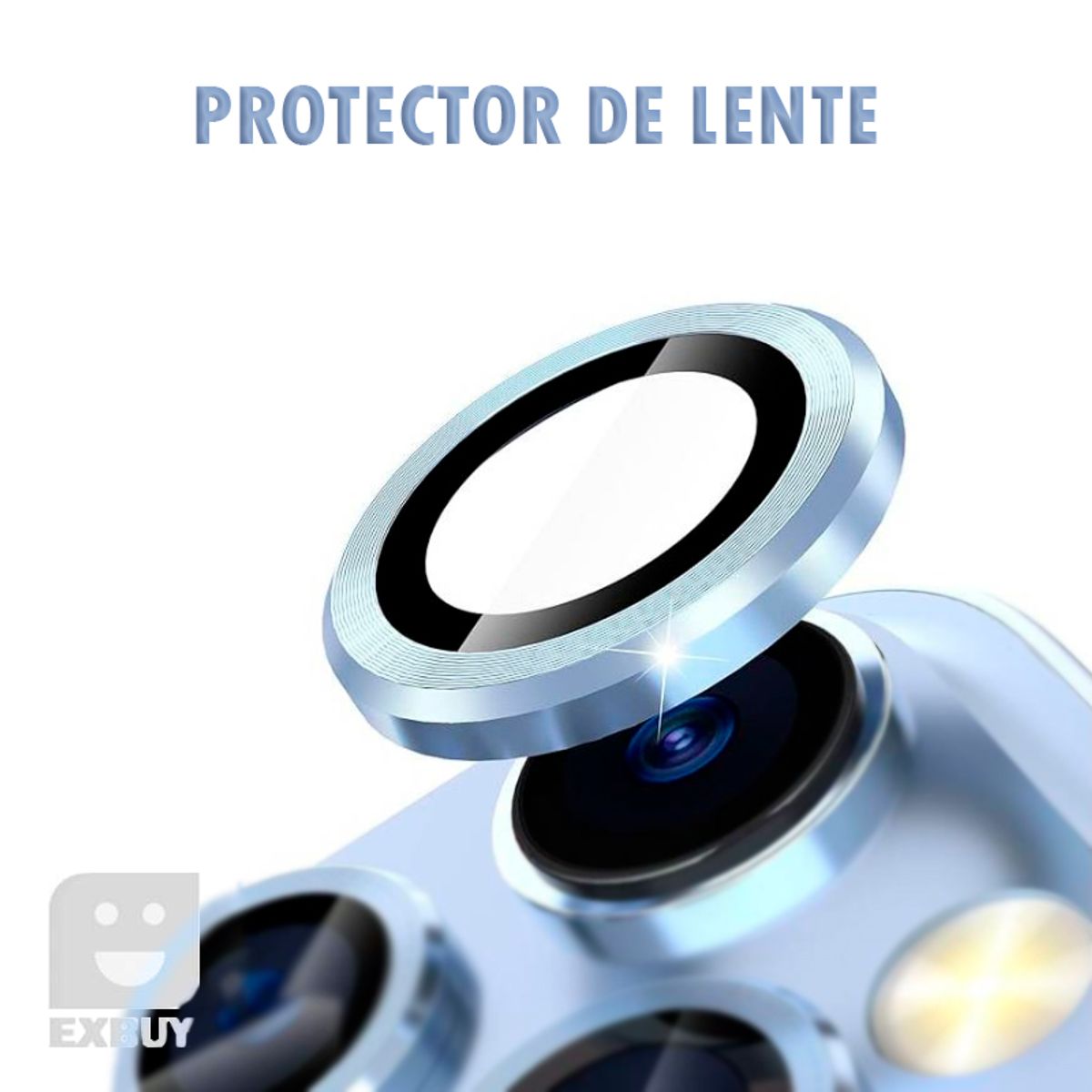 GENERICO - PROTECTOR DE CÁMARA PARA IPHONE 13 AZUL